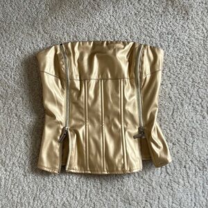 NWT Gold Fashion Nova Corset Top